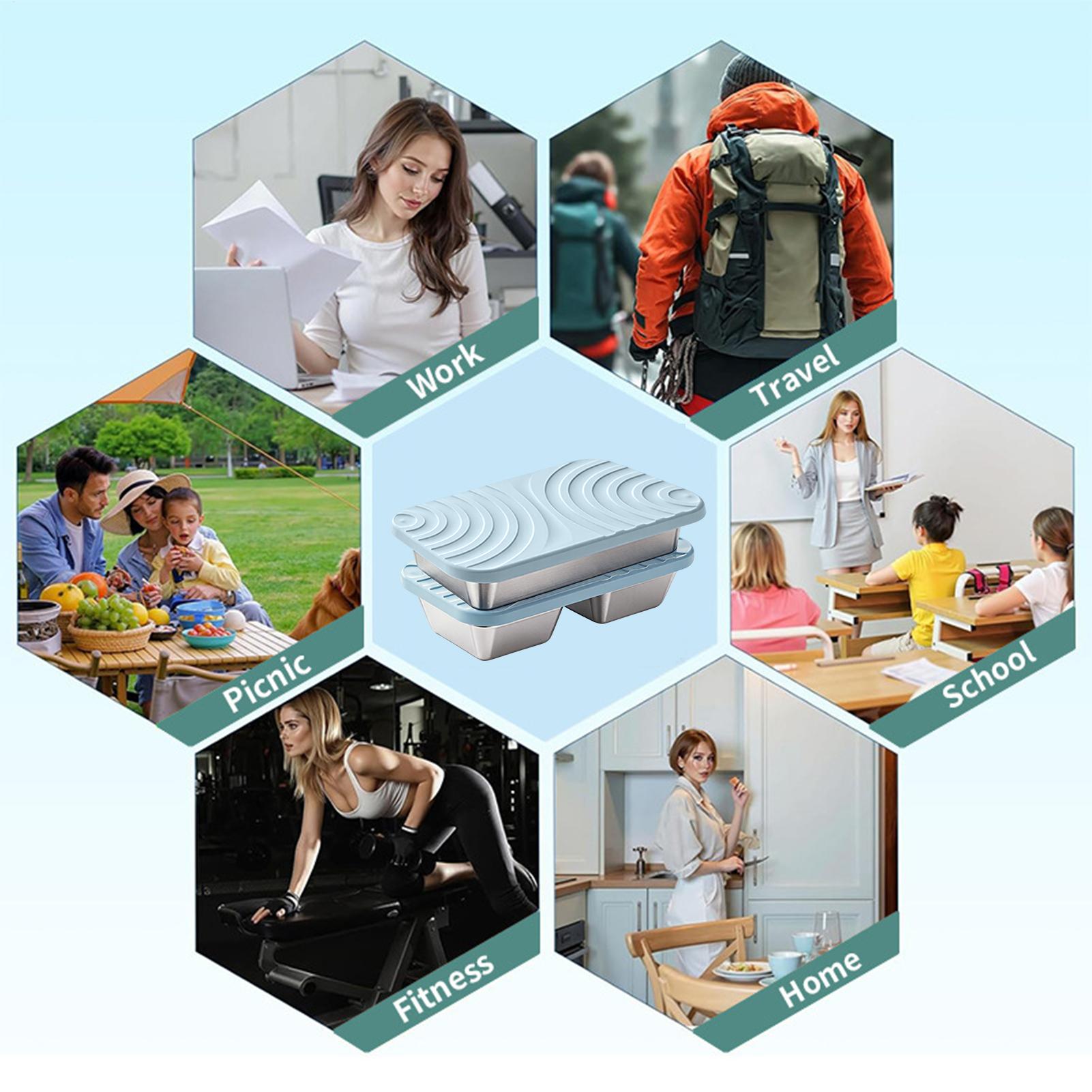 Food Snacks For School - Contenedores de acero inoxidable para refrigerios,