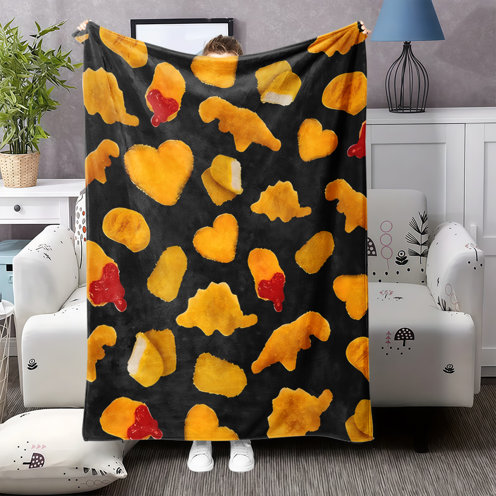 Foody Snacks - Manta con diseño temático de aperitivos,