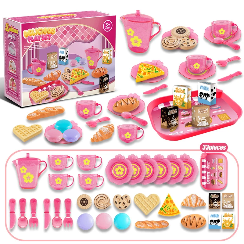 Food Snacks For Kids Party - Juego de té de juguete para