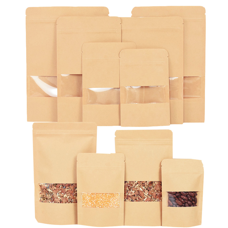 Food Snacks For School - Bolsas de papel Kraft con cierre