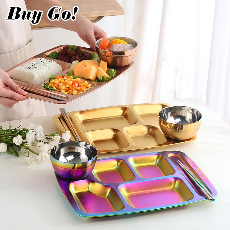 Food Snacks To Buy - Bandeja dividida de acero inoxidable para